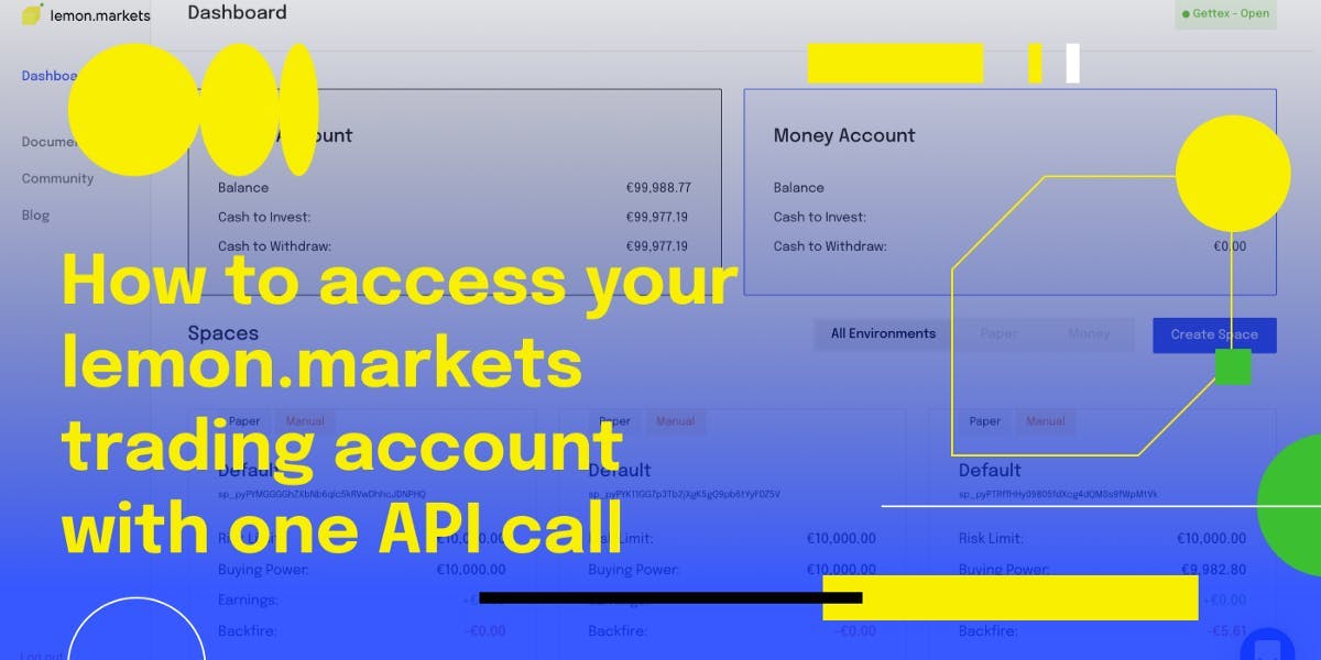 Title Card for "How to access your lemon.markets Trading API Account with one API call"