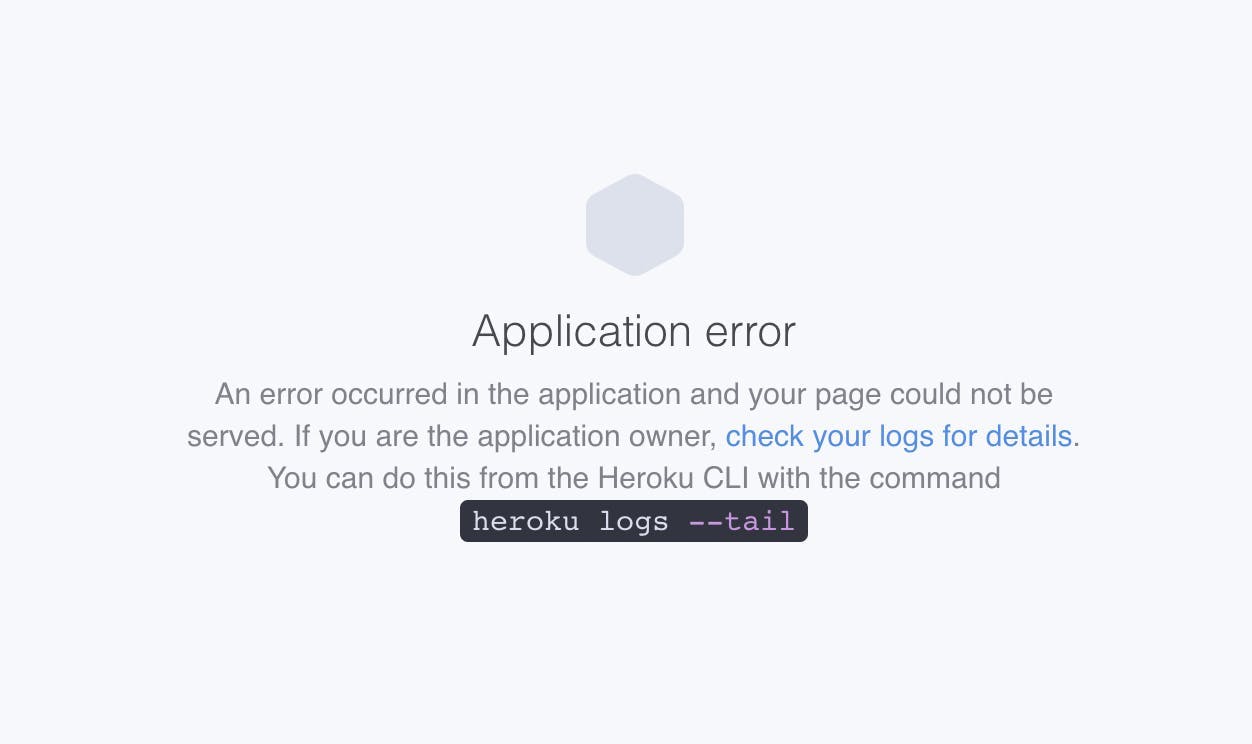 application error of heroku