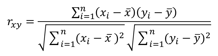 Pearson’s correlation coefficient